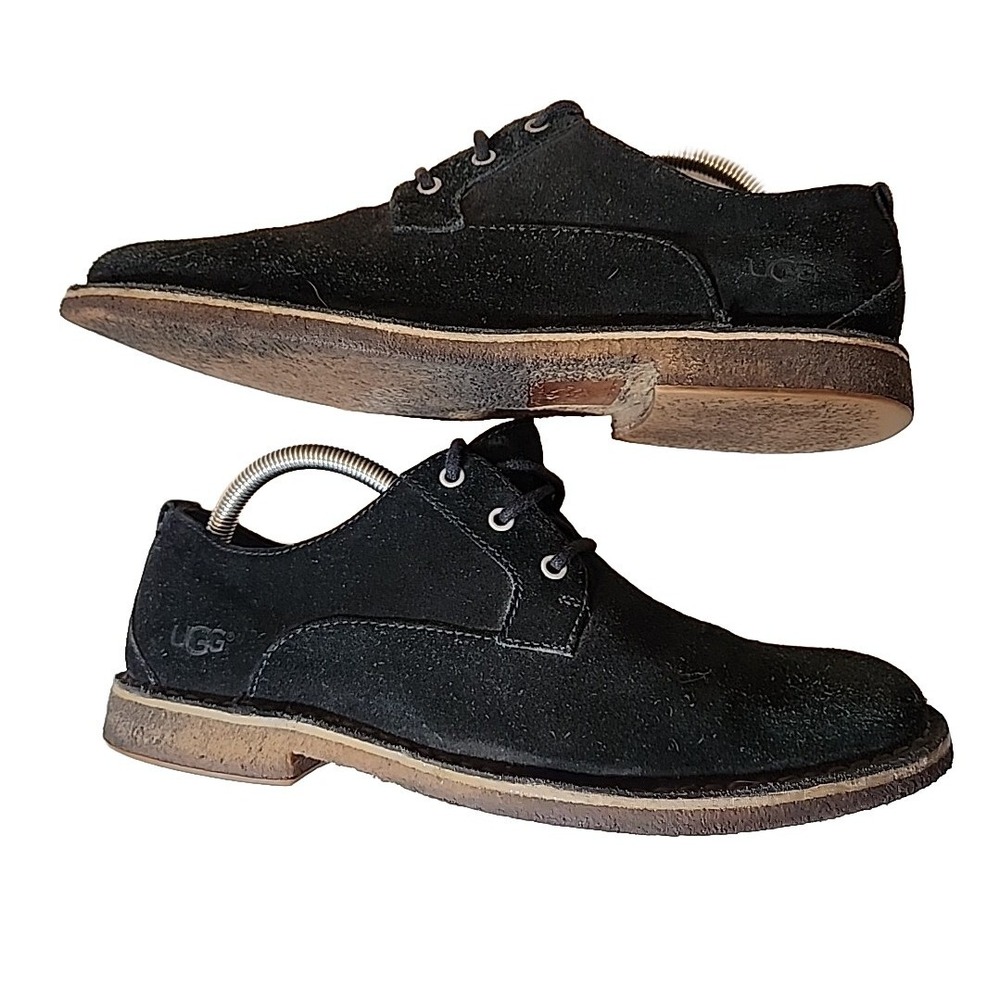 UGG Shoes Suede Oxford Comfort Sheepskin Lined Chaucer 3269 Lace Up Black Mens 9